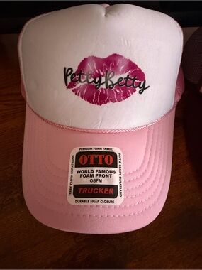 OTTO Pink and White 'PettyBetty' Trucker Hat